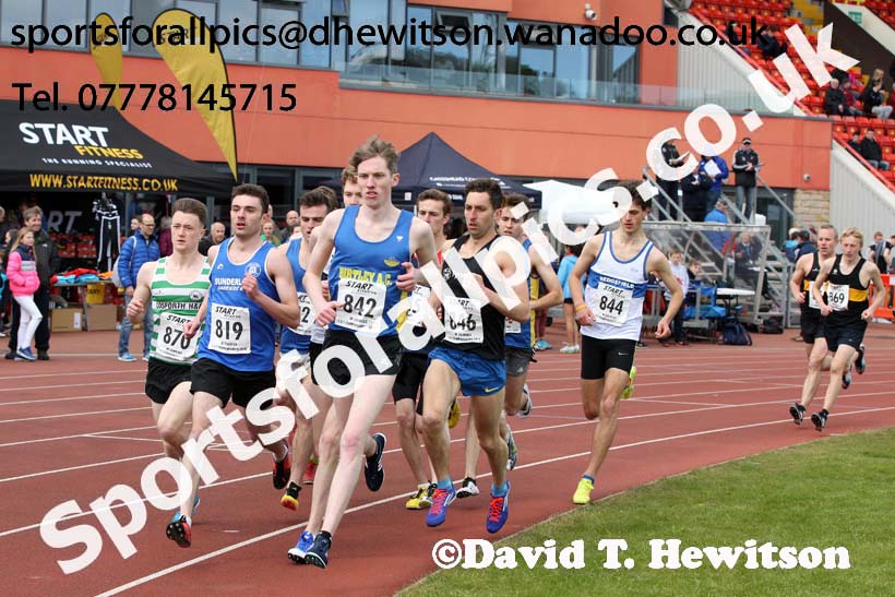 Senior mens 1500 metres, North Eastern Track and Field Champs, Gateshead Stadium. Photo: David T. Hewitosn/Sports for All Pics